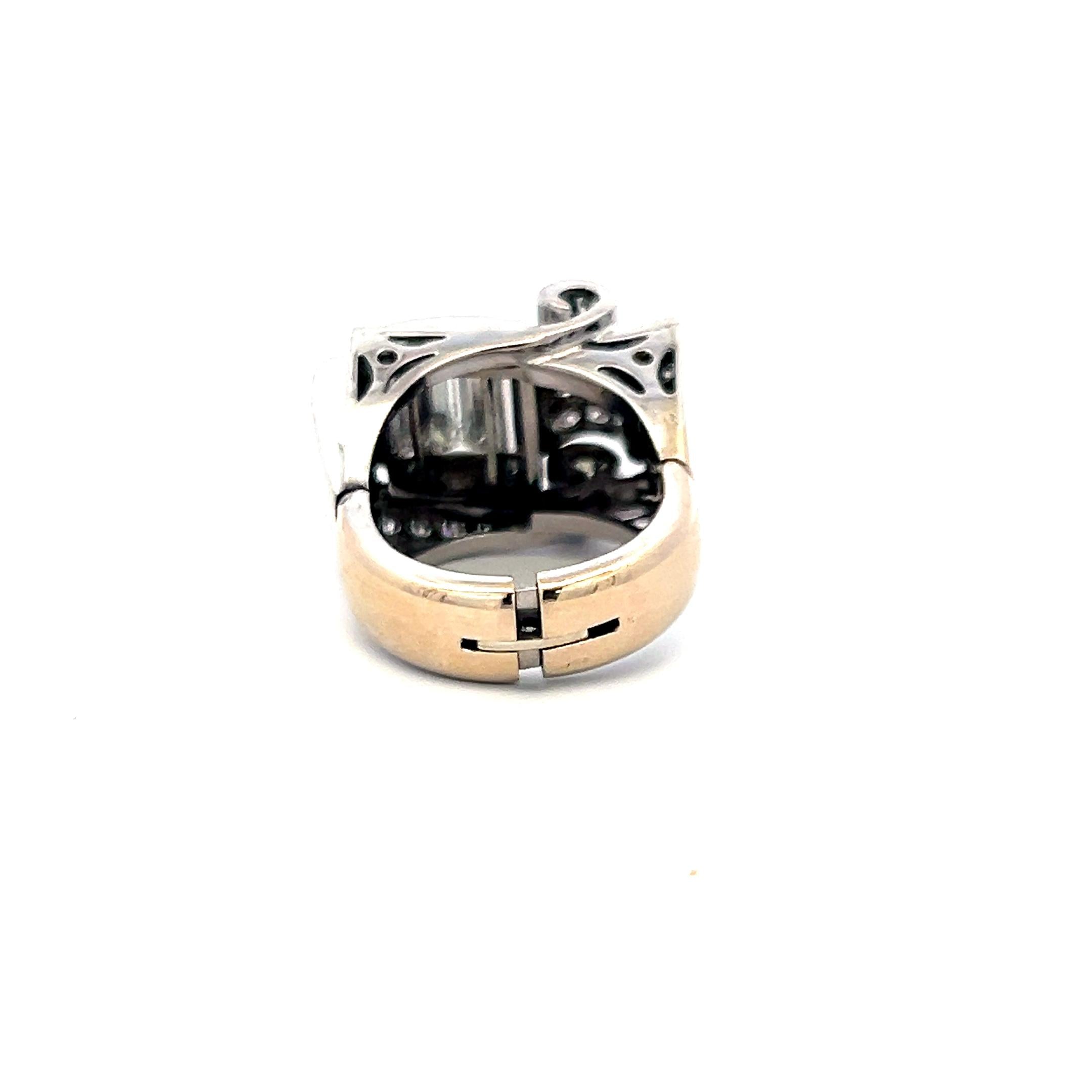 1.40ct Round Brilliant & Baguette Diamond Cocktail Ring in 14K White Gold (I SI)