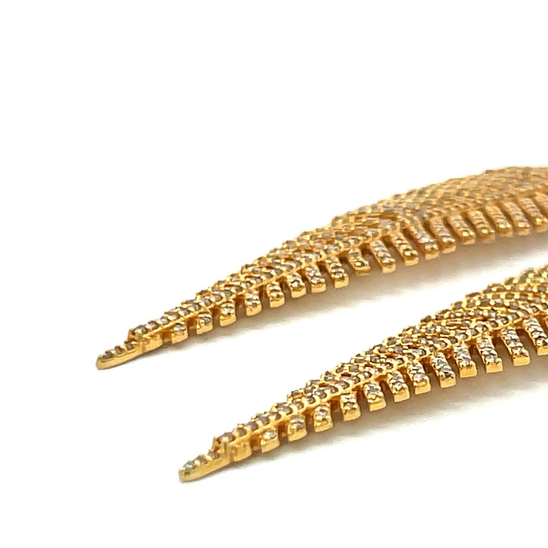 1.82ct Round Brilliant Diamond Dangling Earrings in 18K Yellow Gold (F VS)