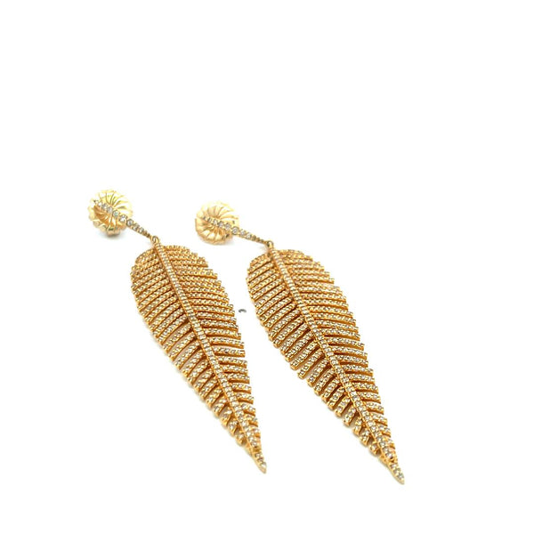 1.82ct Round Brilliant Diamond Dangling Earrings in 18K Yellow Gold (F VS)