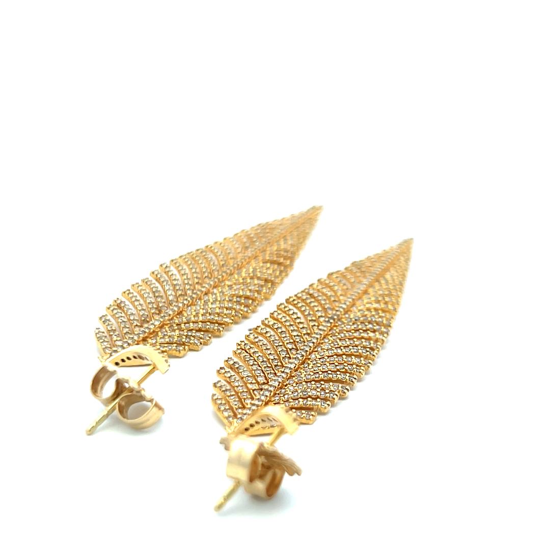 1.82ct Round Brilliant Diamond Dangling Earrings in 18K Yellow Gold (F VS)