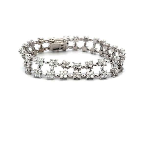 4.50ct Round Brilliant Diamond Link Bracelet in 14K White Gold (I VS)