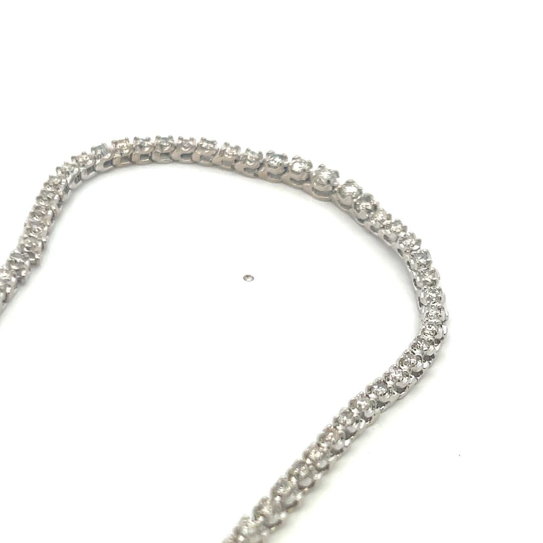 5.50ct Round Brilliant Diamond Riviera Necklace in 14K White Gold (I I1)
