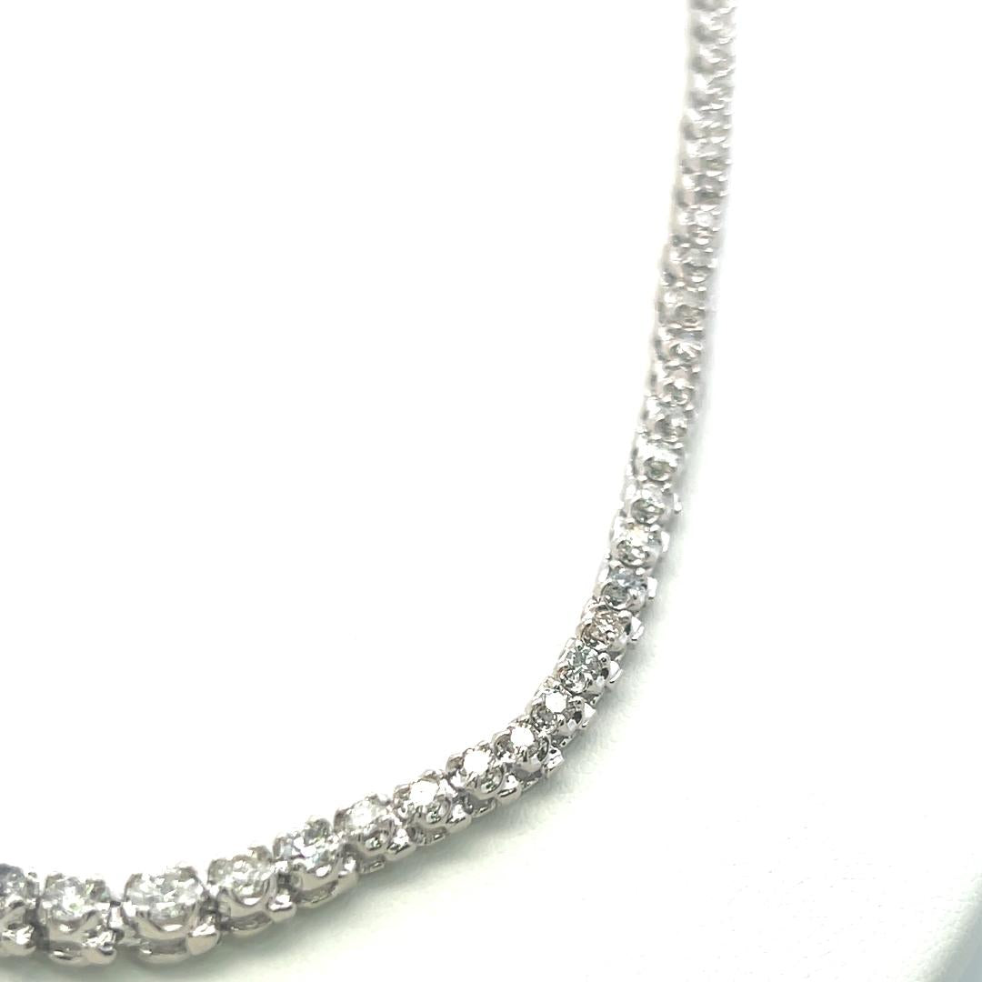 5.50ct Round Brilliant Diamond Riviera Necklace in 14K White Gold (I I1)