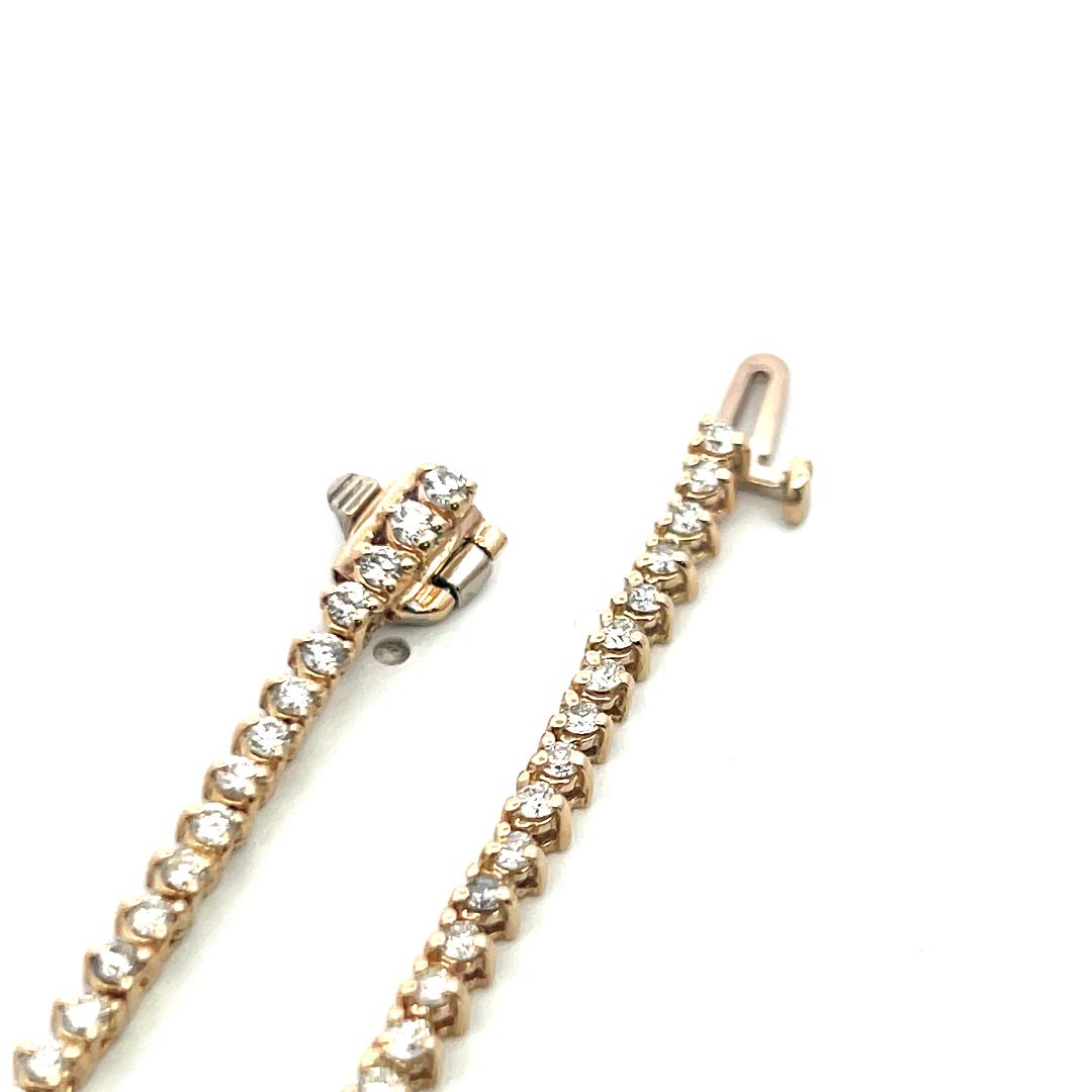 Vintage 14K Yellow Gold Riviera Necklace with 5.82 Carat Round F VS Diamonds