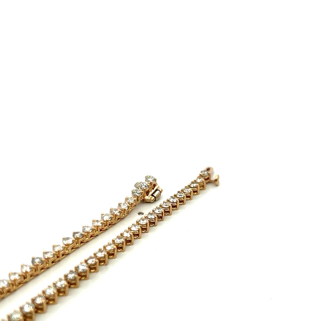 New 14K Yellow Gold Riviera Necklace with 12.82 Carat Round Diamonds 17 Inch