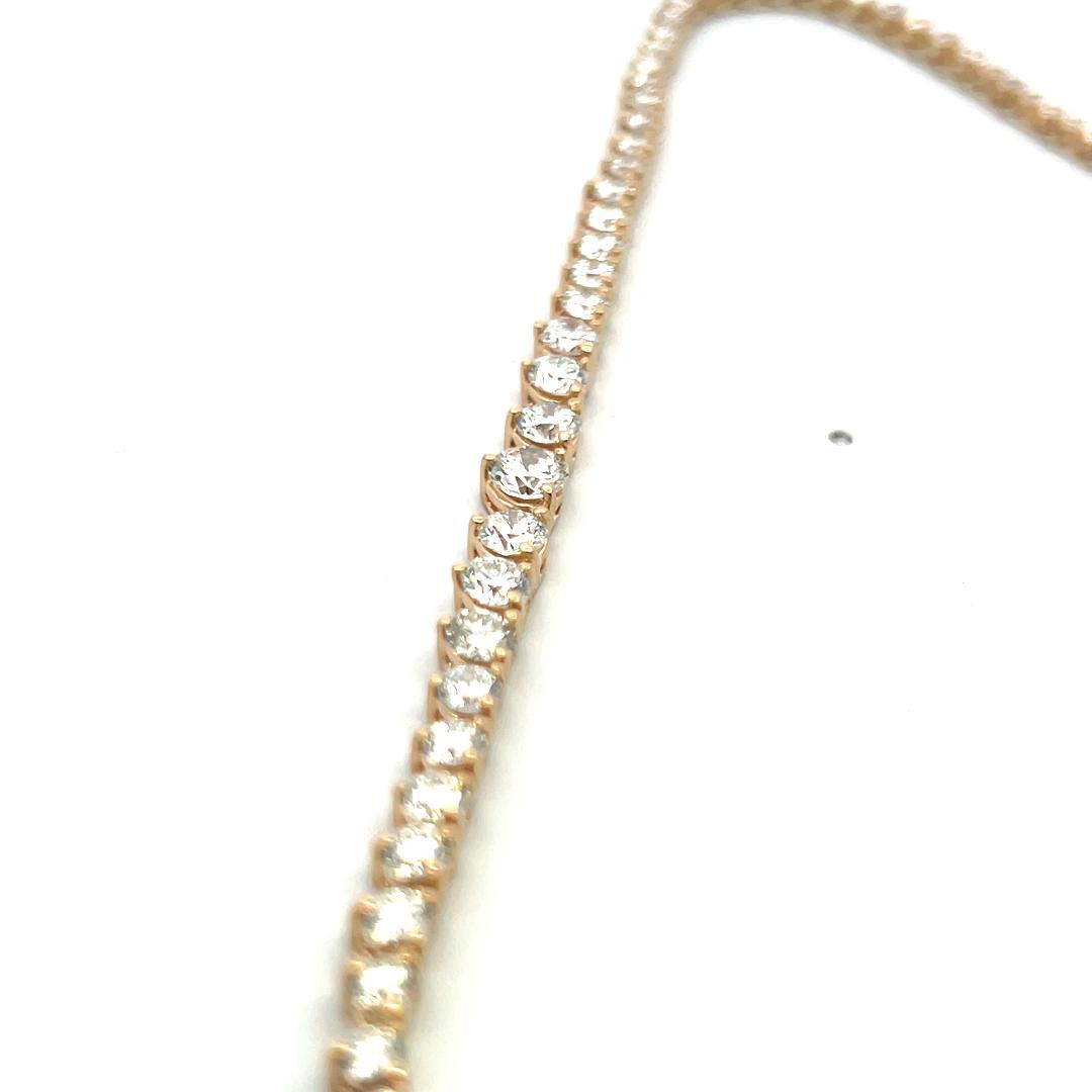 9.75ct Round Brilliant Diamond Riviera Necklace in 14K Yellow Gold (F VS)