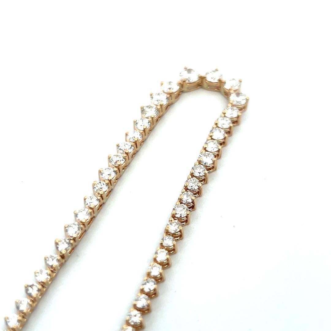 9.75ct Round Brilliant Diamond Riviera Necklace in 14K Yellow Gold (F VS)