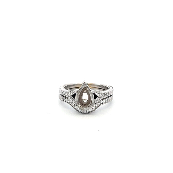 0.20 Carat Round Brilliant H SI Diamond 14 Karat White Gold Semi Mount Ring