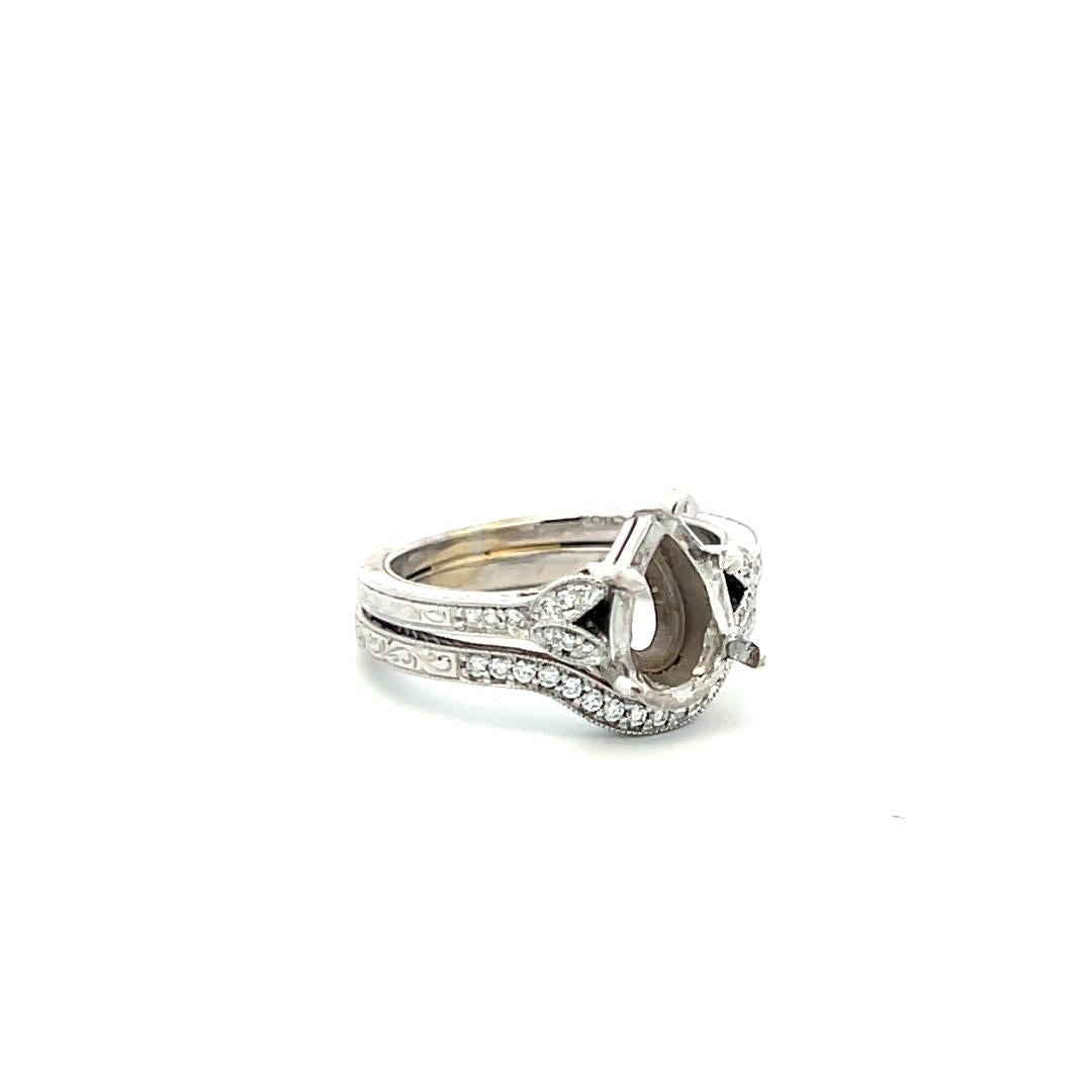 0.20 Carat Round Brilliant H SI Diamond 14 Karat White Gold Semi Mount Ring