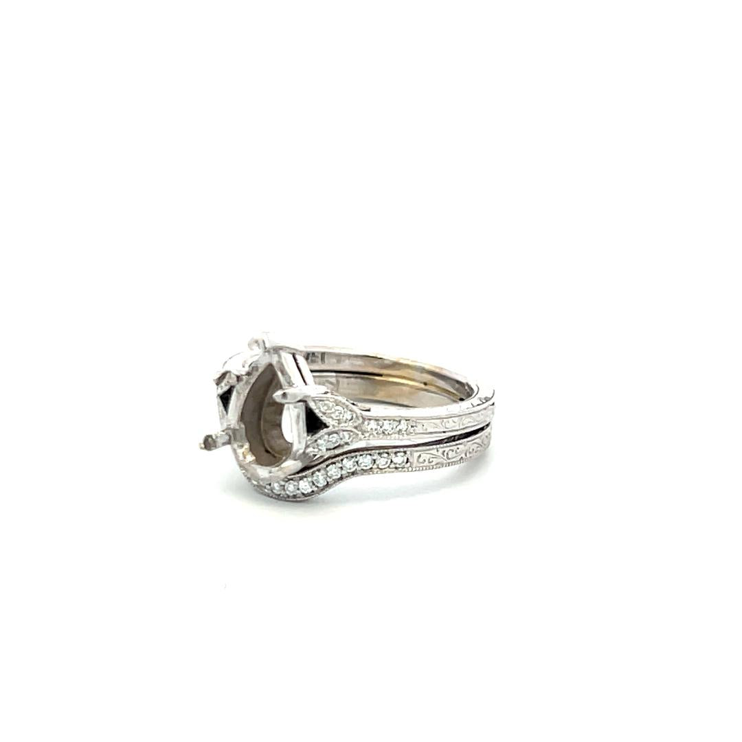 0.20 Carat Round Brilliant H SI Diamond 14 Karat White Gold Semi Mount Ring