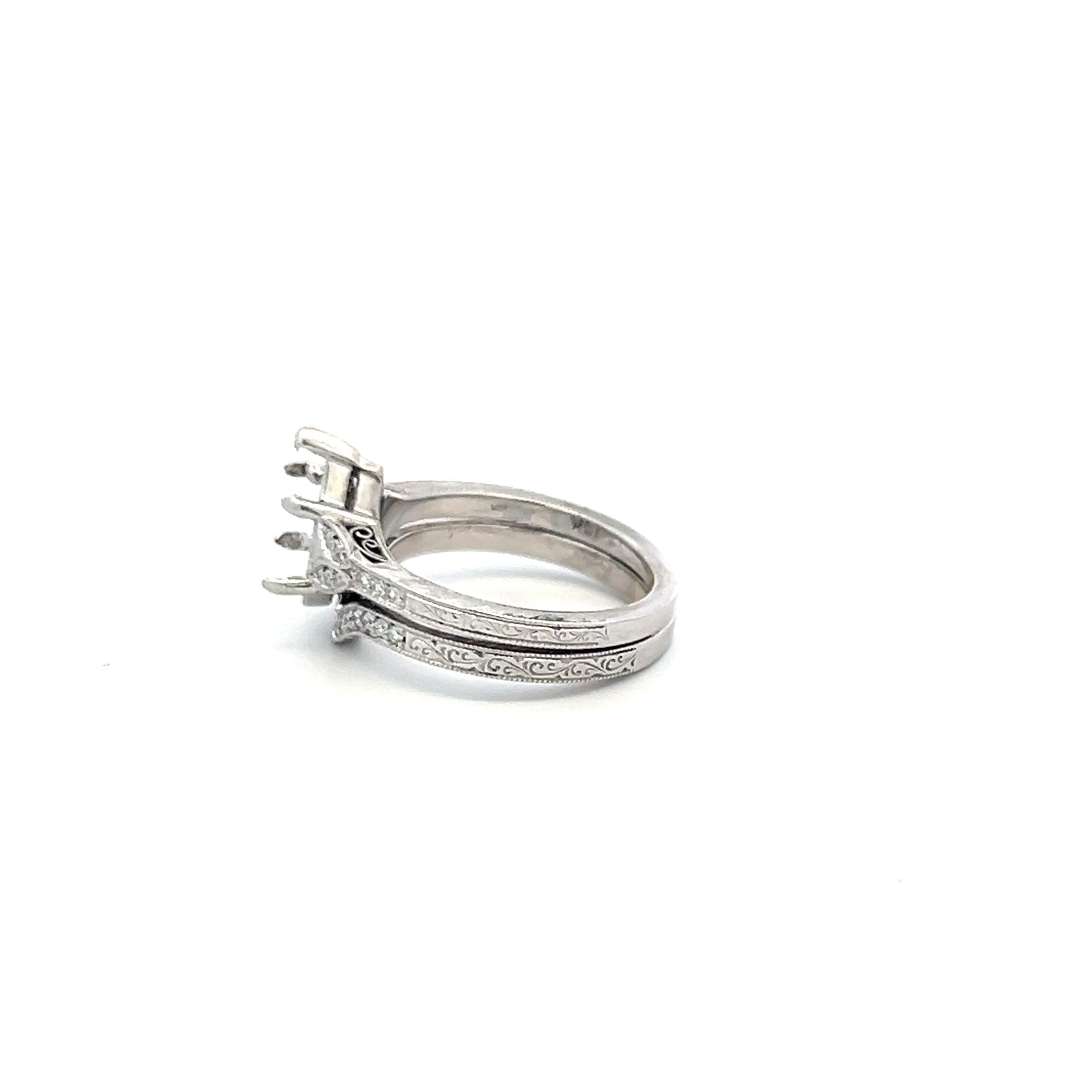 0.20 Carat Round Brilliant H SI Diamond 14 Karat White Gold Semi Mount Ring