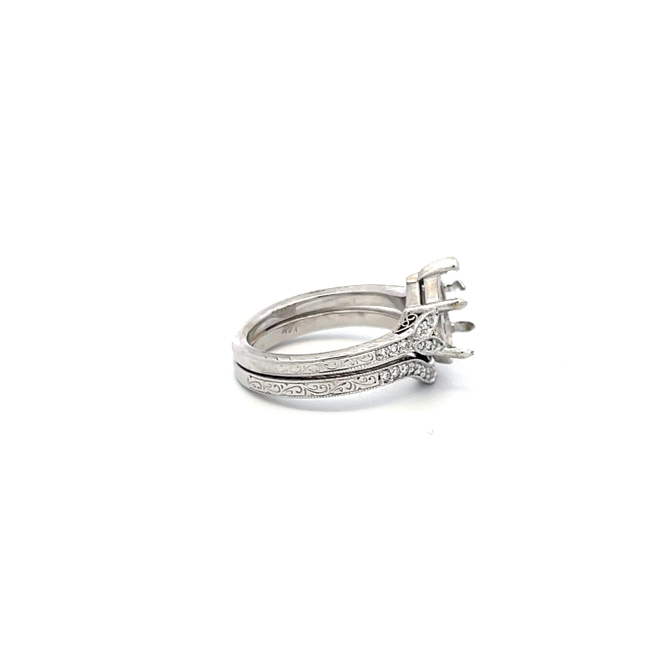 0.20 Carat Round Brilliant H SI Diamond 14 Karat White Gold Semi Mount Ring