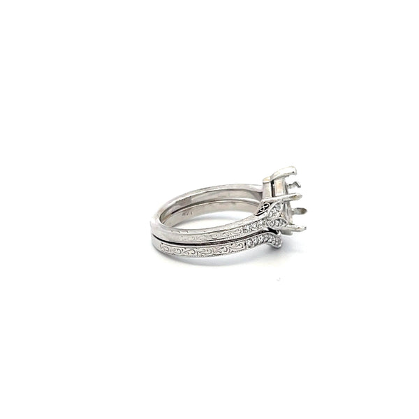 0.20 Carat Round Brilliant H SI Diamond 14 Karat White Gold Semi Mount Ring