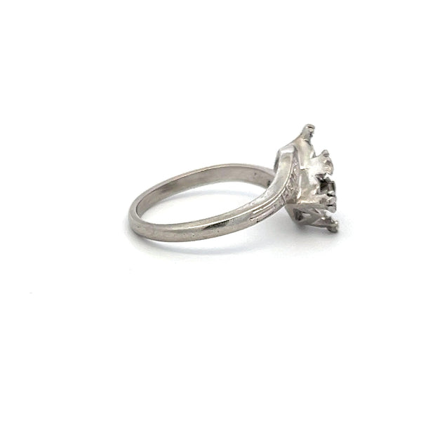Platinum Semi Mount Two-Stone Ring Size 7.5 Holds 0.75 Carat Each