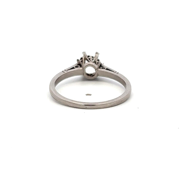 Platinum Semi Mount Ring Size 7 Holds 0.75 carat center Stone