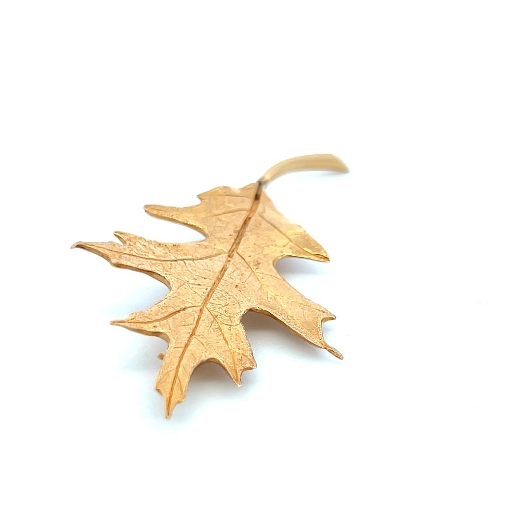 Tiffany & Co Vintage 11.30 Grams 14 Karat Yellow Gold Leaf Pin Brooch