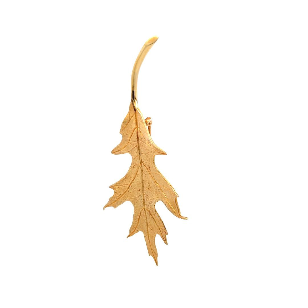 Tiffany & Co Vintage 11.30 Grams 14 Karat Yellow Gold Leaf Pin Brooch