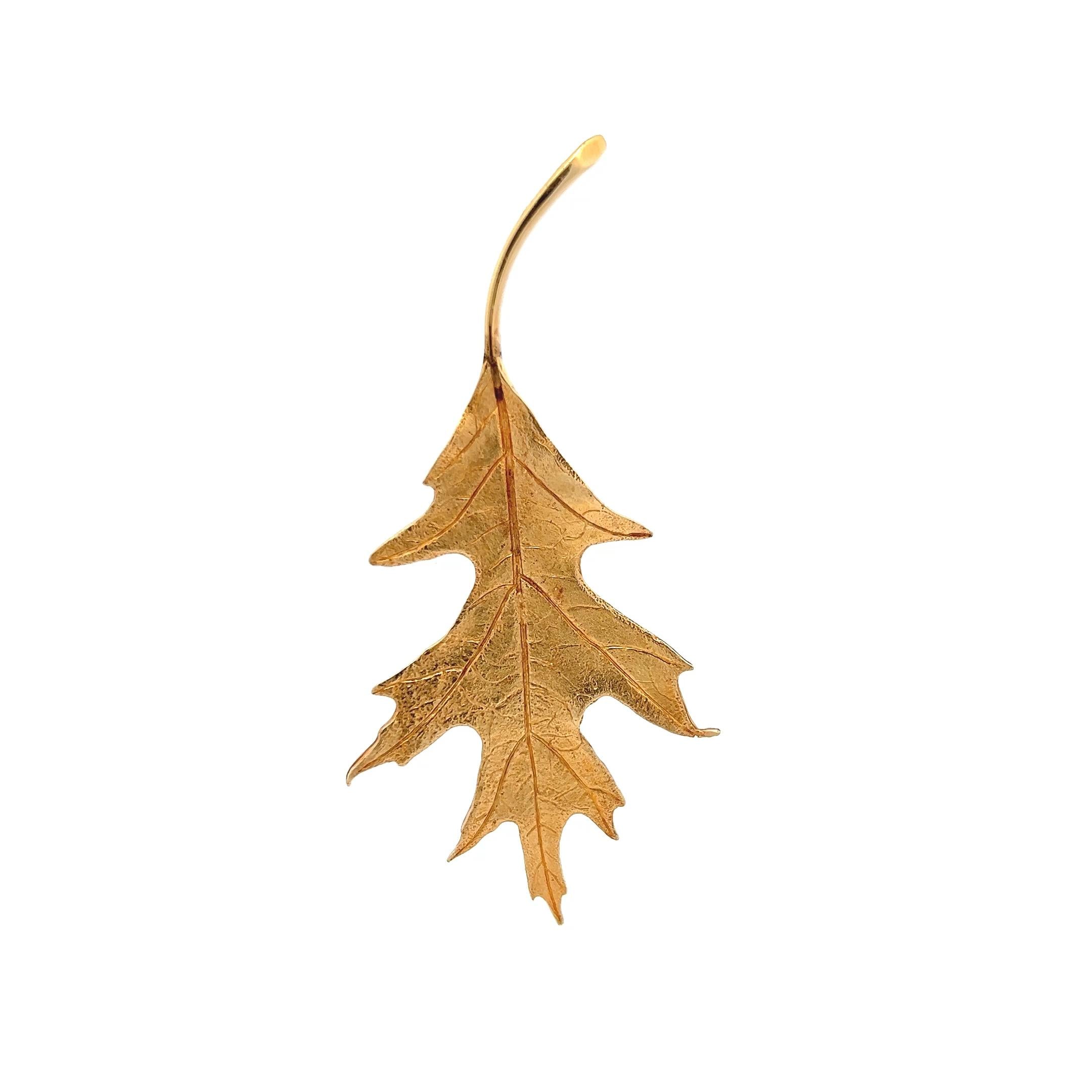 Tiffany & Co Vintage 11.30 Grams 14 Karat Yellow Gold Leaf Pin Brooch