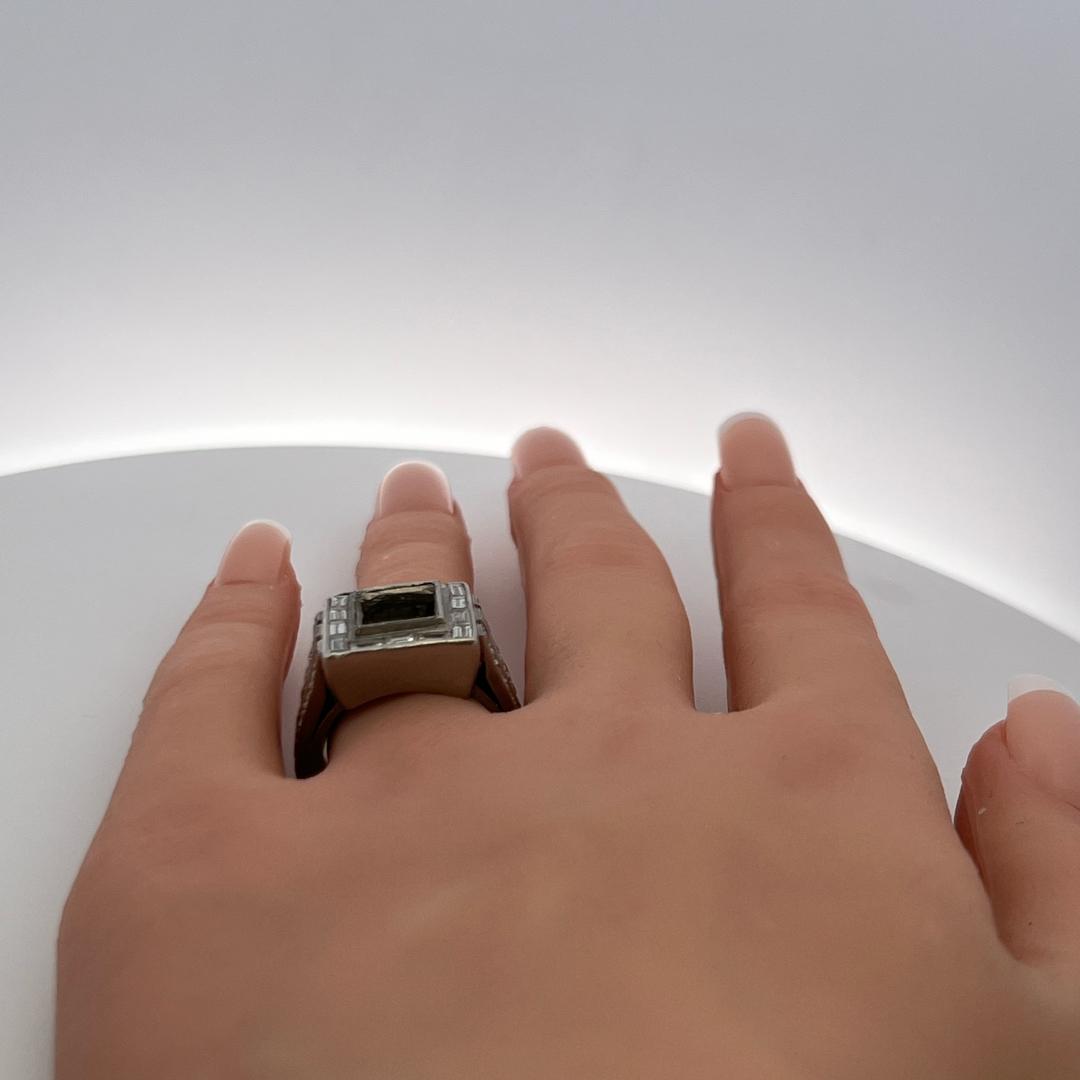 2.70ct Round Brilliant & Emerald Cut Diamond Platinum Semi-Mount Ring (H VS)