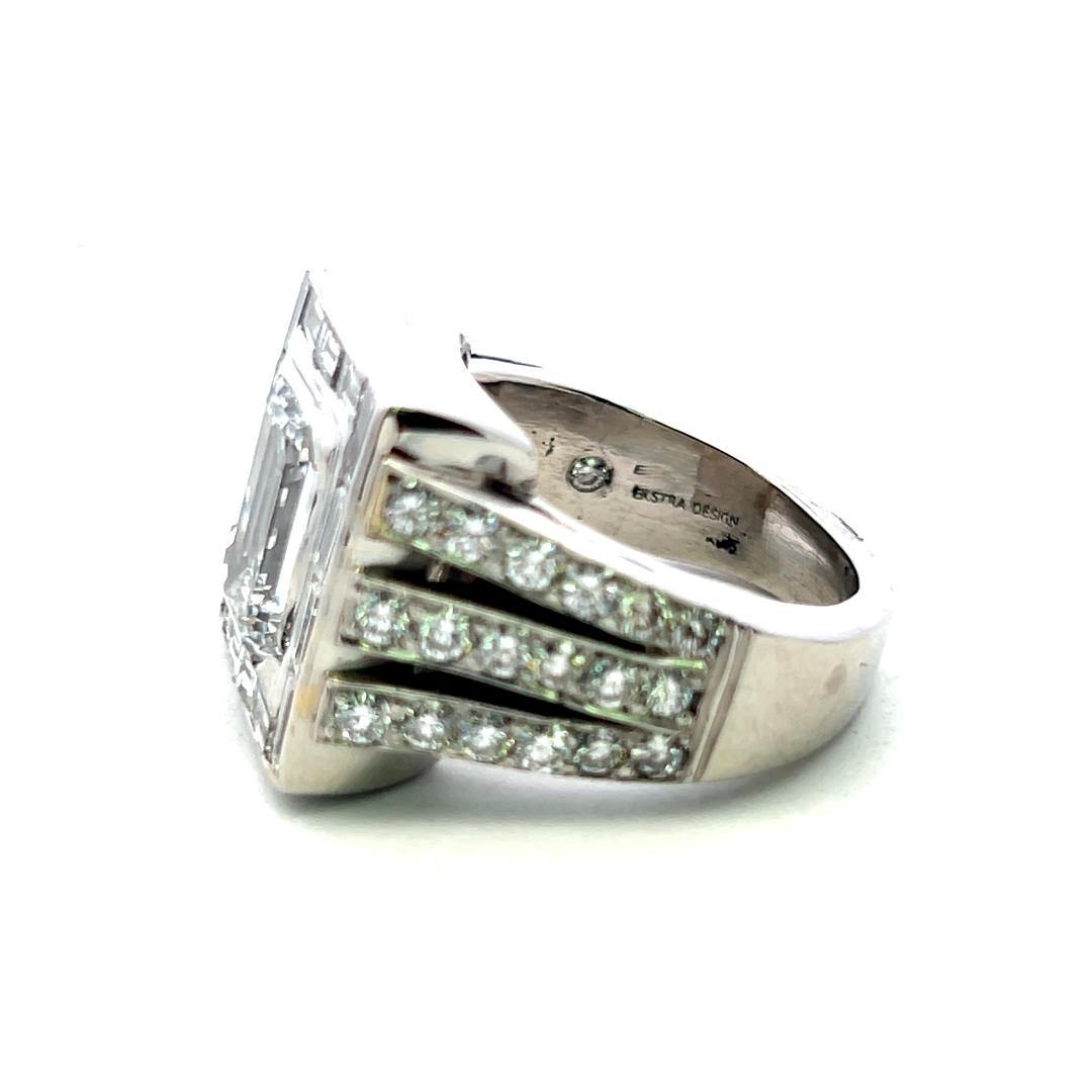 Platinum Engagement Ring with 4.14ct Lab-Grown and 2.7ct Natural Diamonds