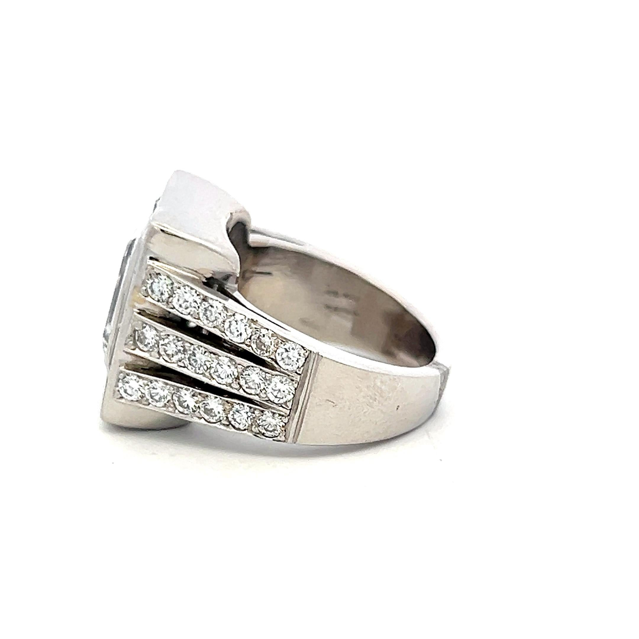 Platinum Engagement Ring with 4.14ct Lab-Grown and 2.7ct Natural Diamonds
