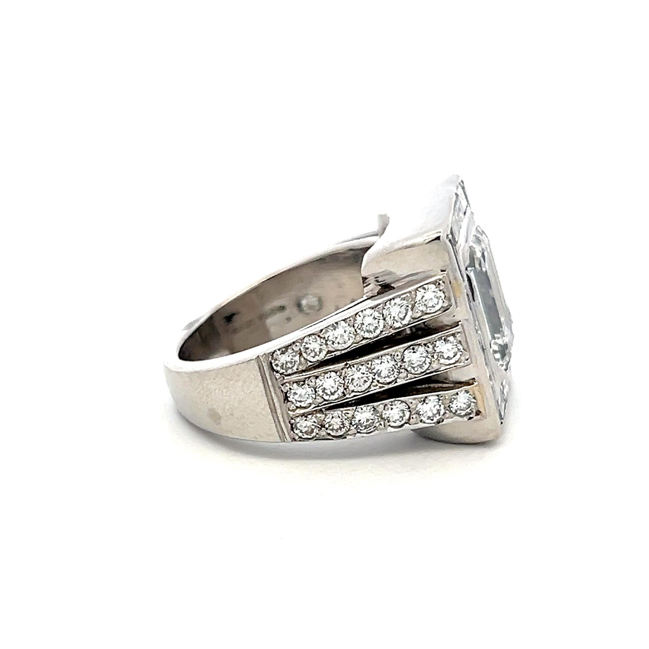 Platinum Engagement Ring with 4.14ct Lab-Grown and 2.7ct Natural Diamonds