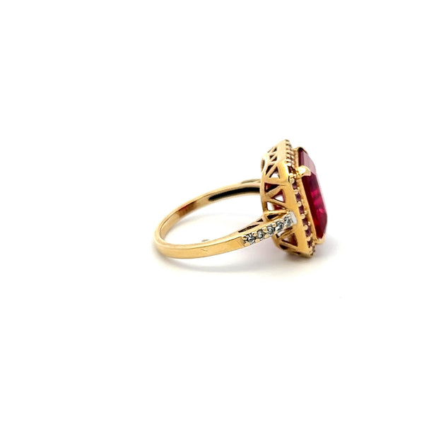 0.10 Carat Round Brilliant J SI Diamond 14 Karat Yellow Gold Semi Mount Ring