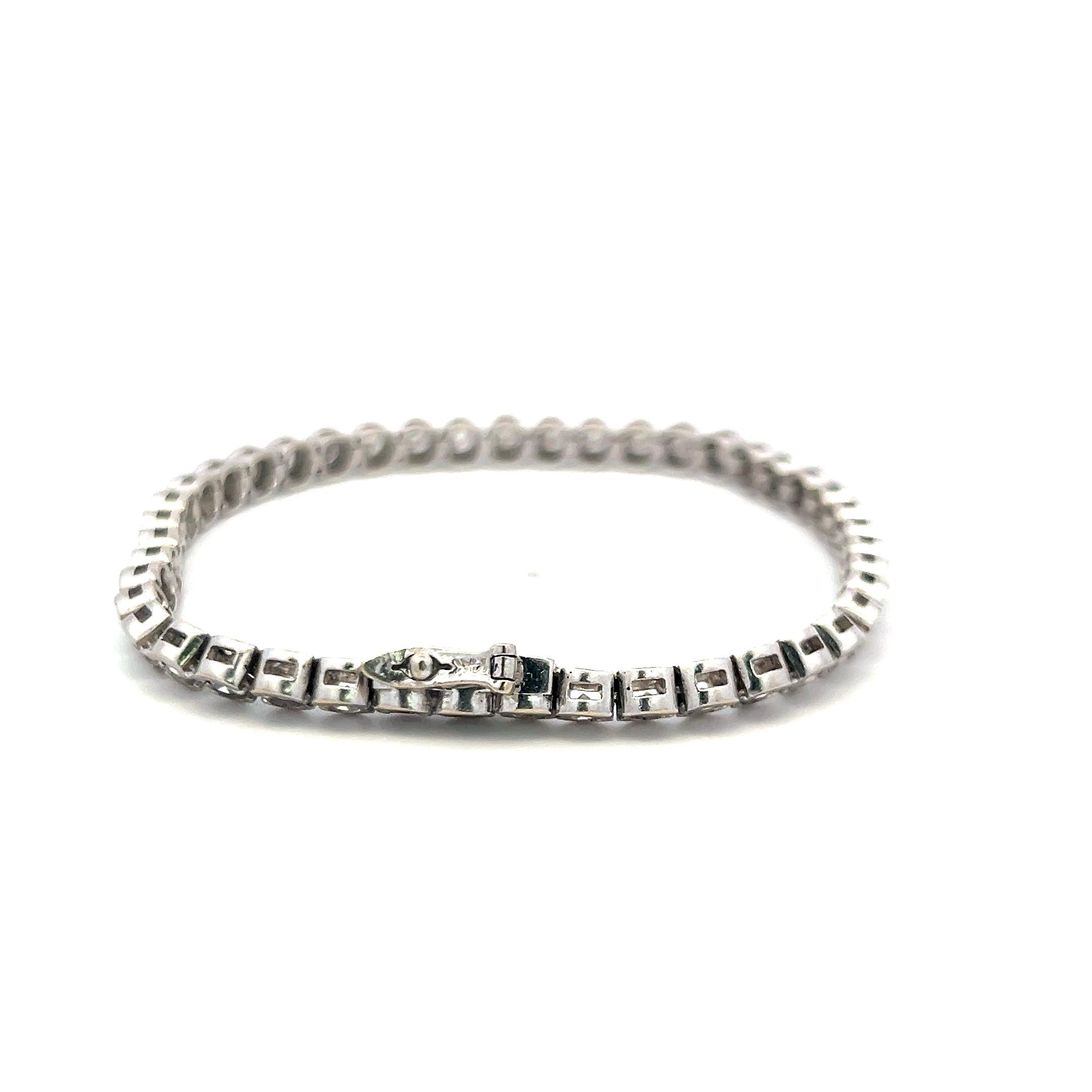 2.60ct Round Brilliant Diamond Tennis Bracelet in 14K White Gold (F SI)
