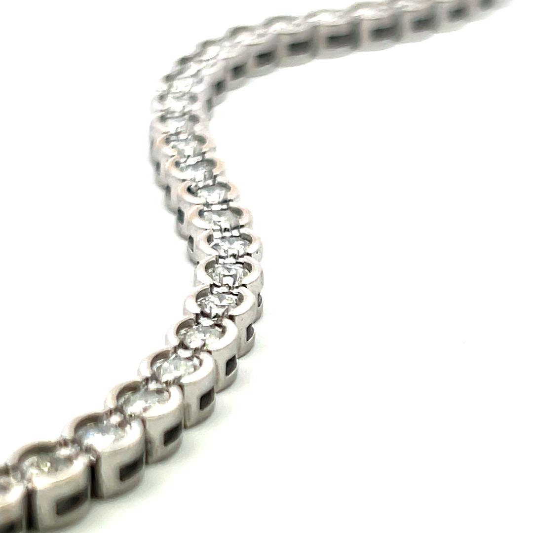 2.60ct Round Brilliant Diamond Tennis Bracelet in 14K White Gold (F SI)