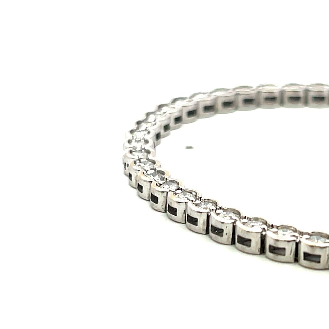 2.60ct Round Brilliant Diamond Tennis Bracelet in 14K White Gold (F SI)