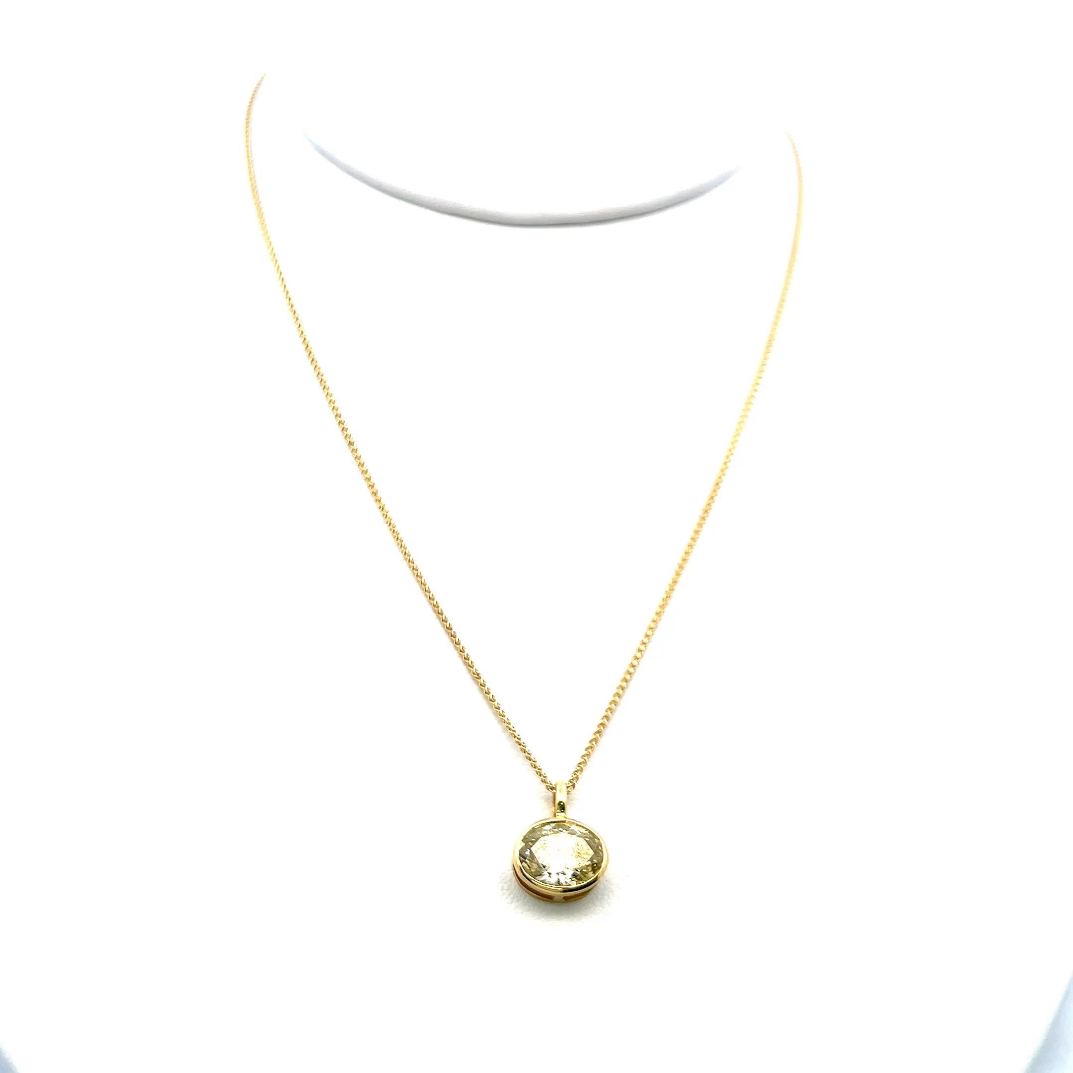 14K Yellow Gold Pendant Necklace with 2.25 Carat Oval Diamond FBY-SI1 GIA