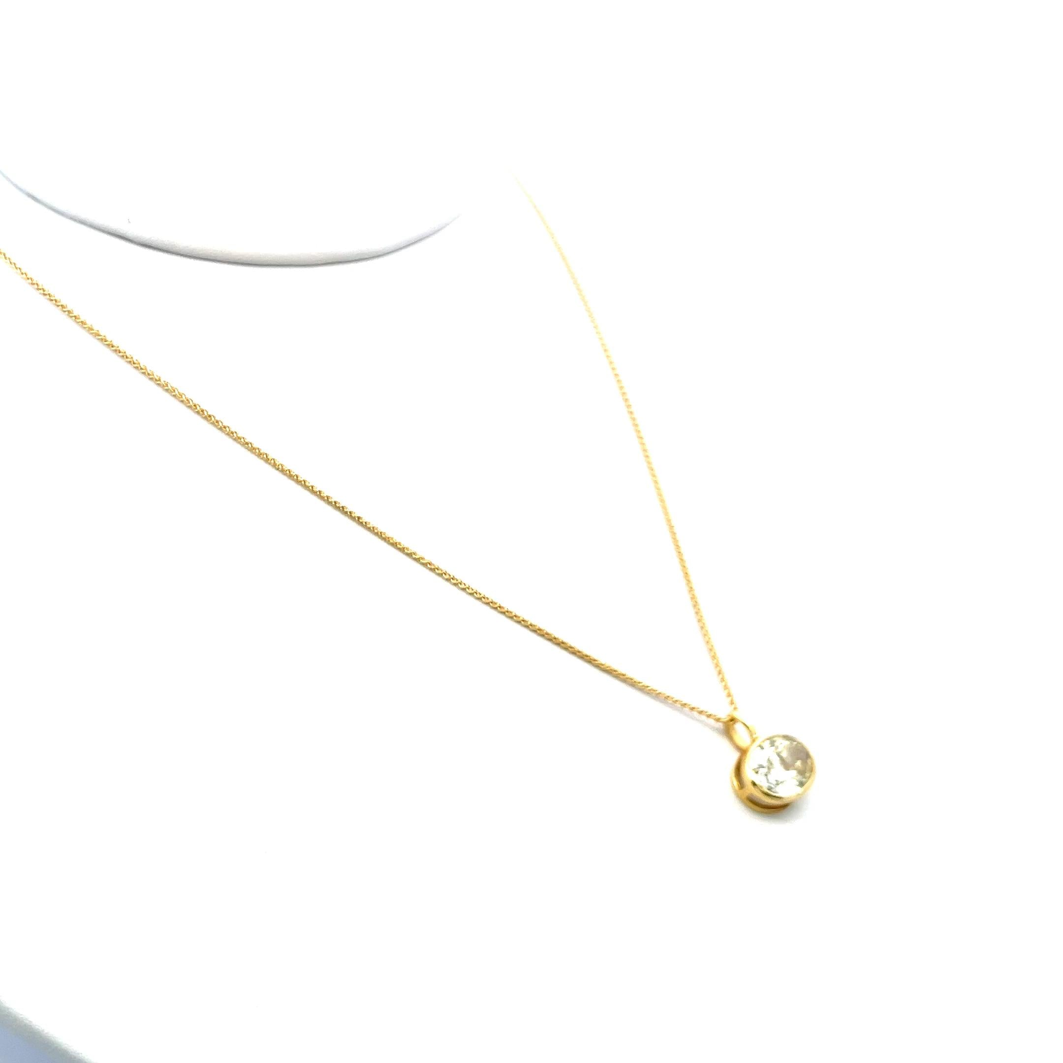 14K Yellow Gold Pendant Necklace with 2.25 Carat Oval Diamond FBY-SI1 GIA