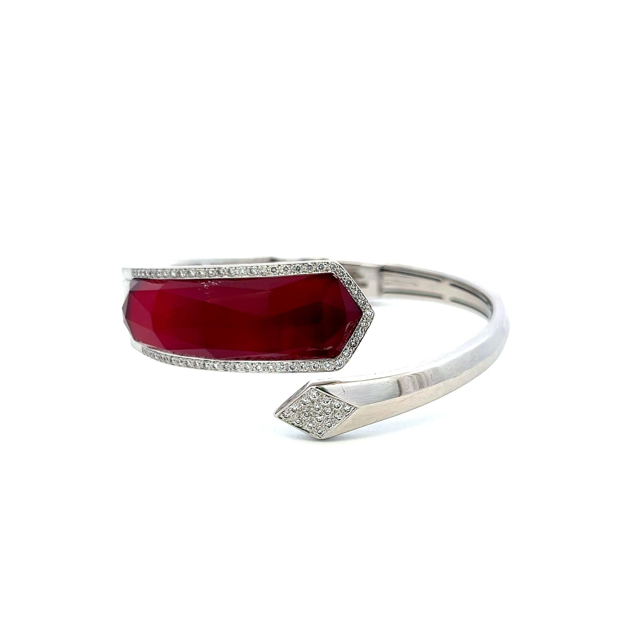 0.68ct Round Brilliant Diamond 18K White Gold Clip-On Earrings & Bangle (H SI)