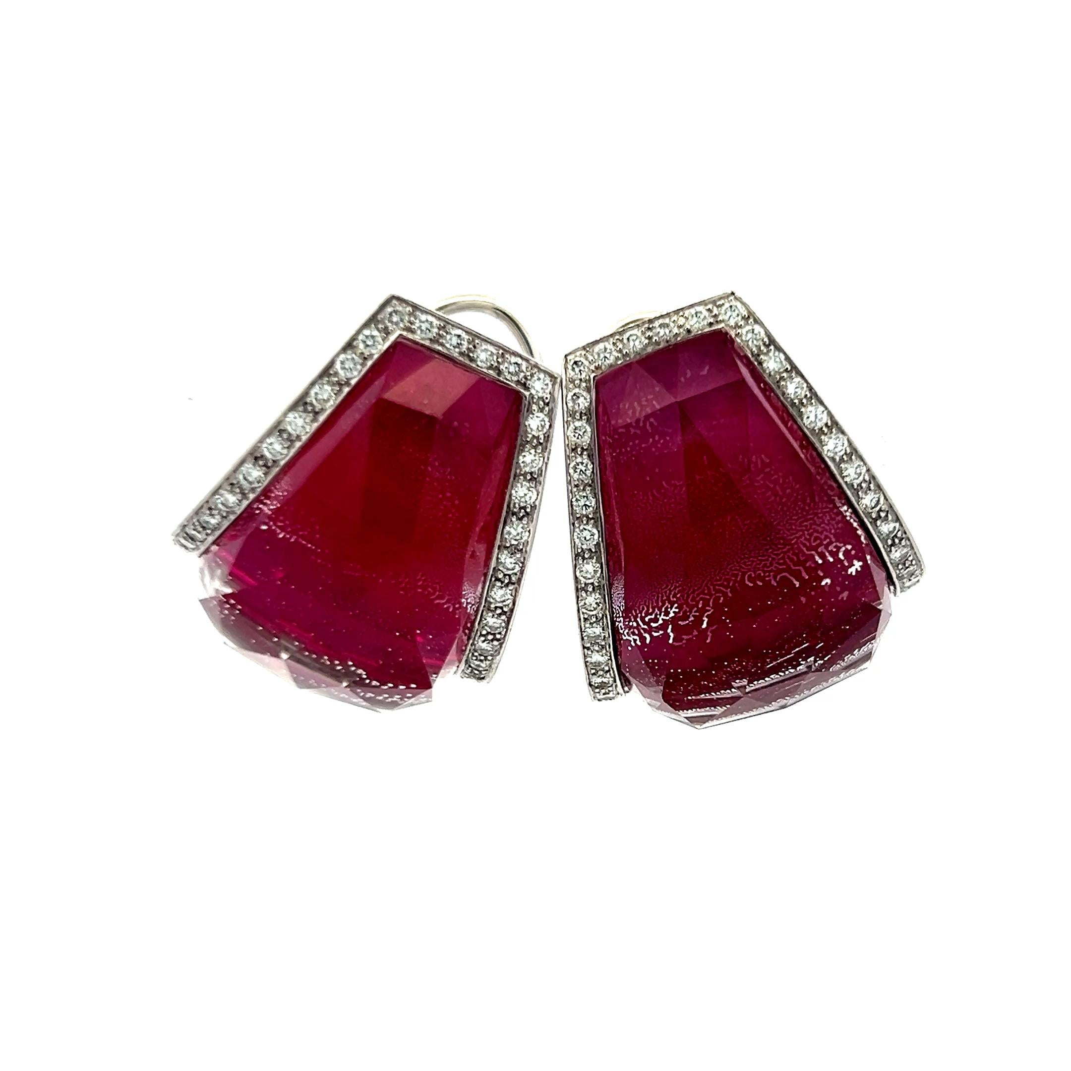 0.68ct Round Brilliant Diamond 18K White Gold Clip-On Earrings & Bangle (H SI)