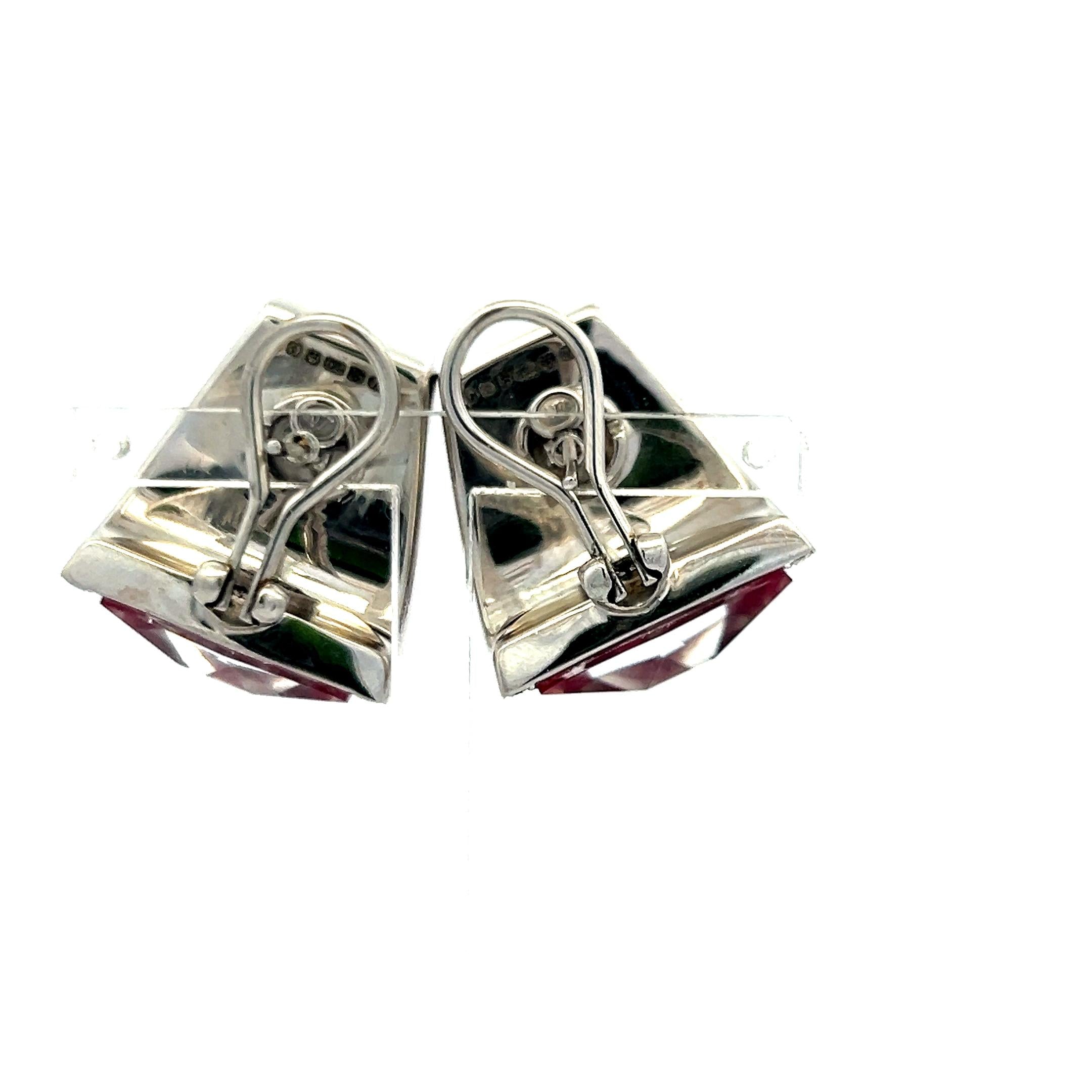 0.68ct Round Brilliant Diamond 18K White Gold Clip-On Earrings & Bangle (H SI)