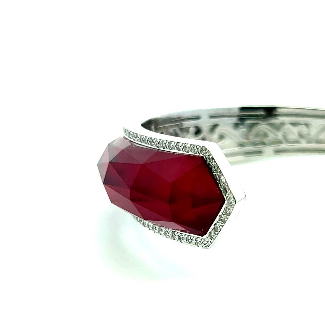 0.68ct Round Brilliant Diamond 18K White Gold Clip-On Earrings & Bangle (H SI)