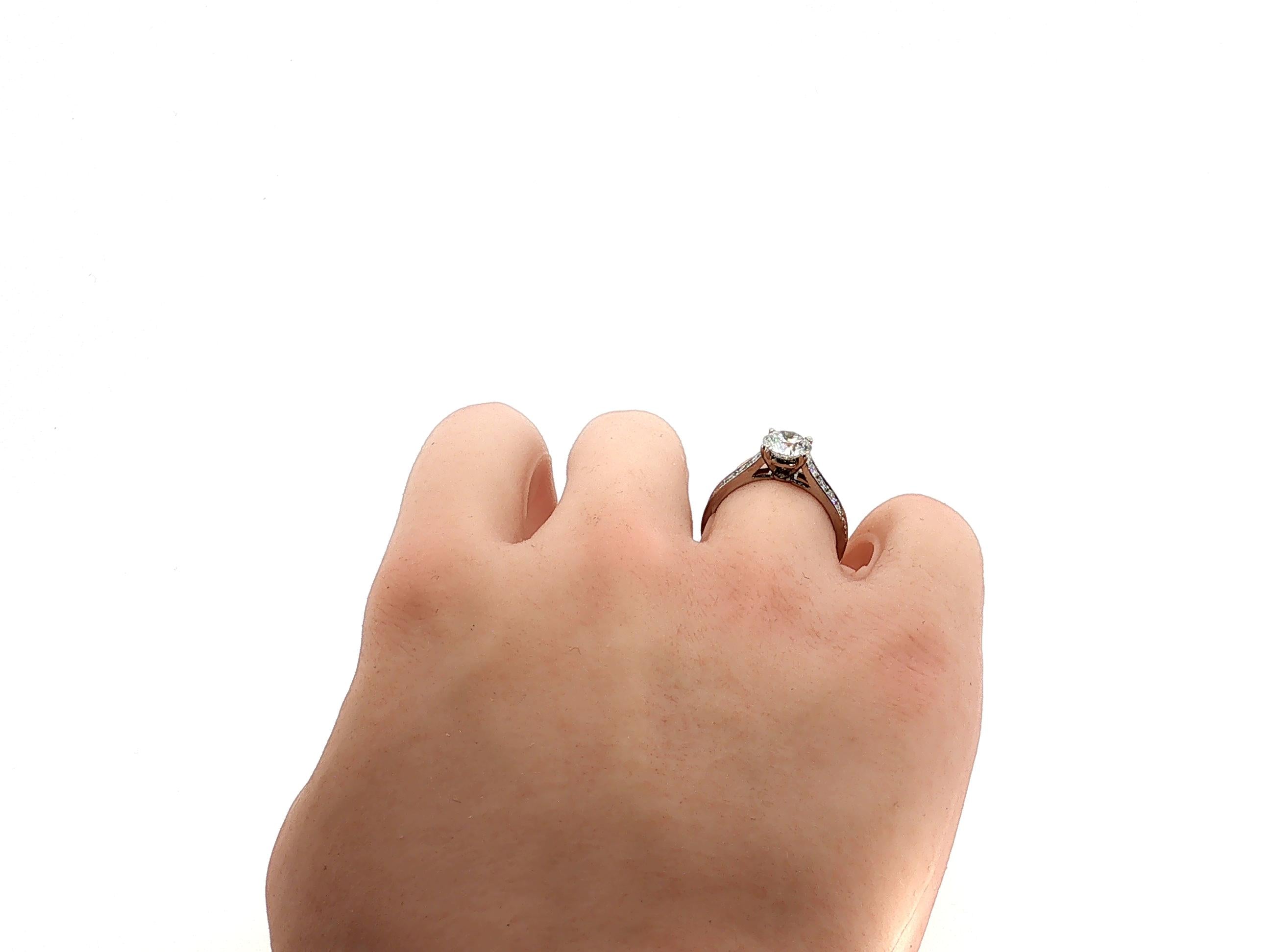 Cartier Platinum Engagement Ring with 1.64 Carat Round Diamonds F-VVS1 GIA
