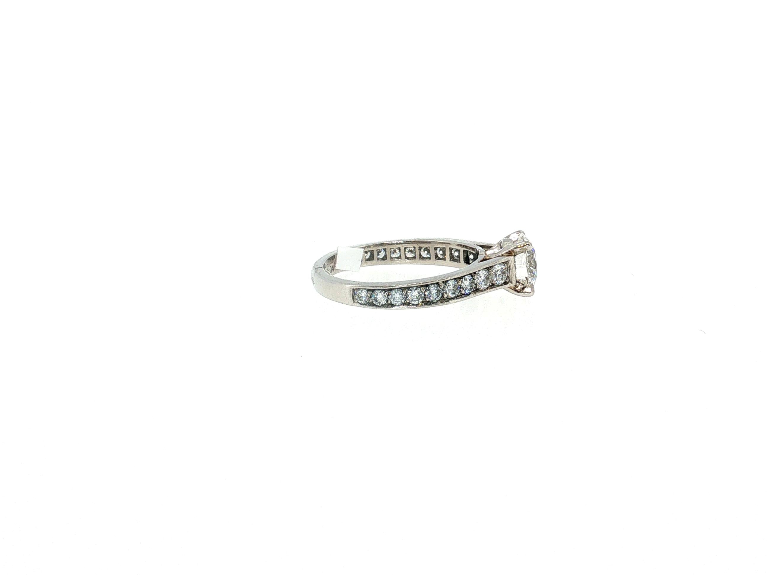Cartier Platinum Engagement Ring with 1.64 Carat Round Diamonds F-VVS1 GIA