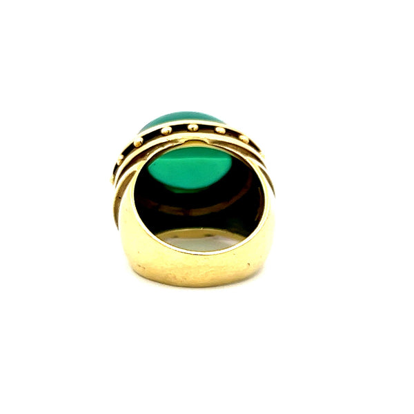 Vintage 18K Yellow Gold Cocktail Ring Featuring Tourmaline (17.4×12.6×11.3mm)