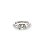 0.32 Carat Tapered Baguette Shape G VS2 Diamond Platinum Semi Mount Ring