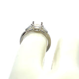 0.32 Carat Tapered Baguette Shape G VS2 Diamond Platinum Semi Mount Ring