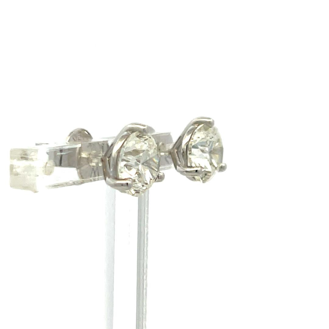 4.00ct Round Brilliant Diamond Stud Earrings in 18K White Gold with GIA (I SI2)