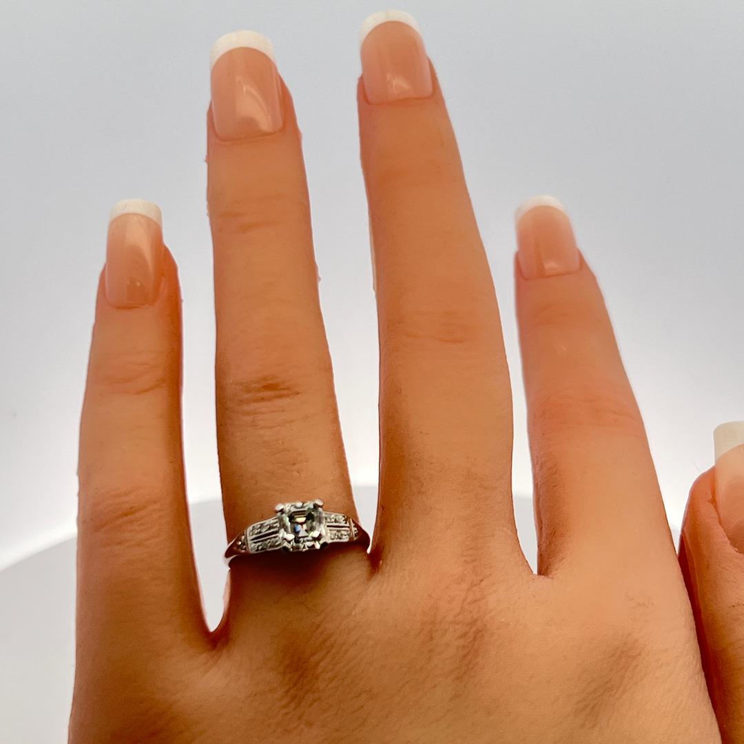 1.00ct Asscher Cut Diamond Platinum Engagement Ring with GIA (F VS2)