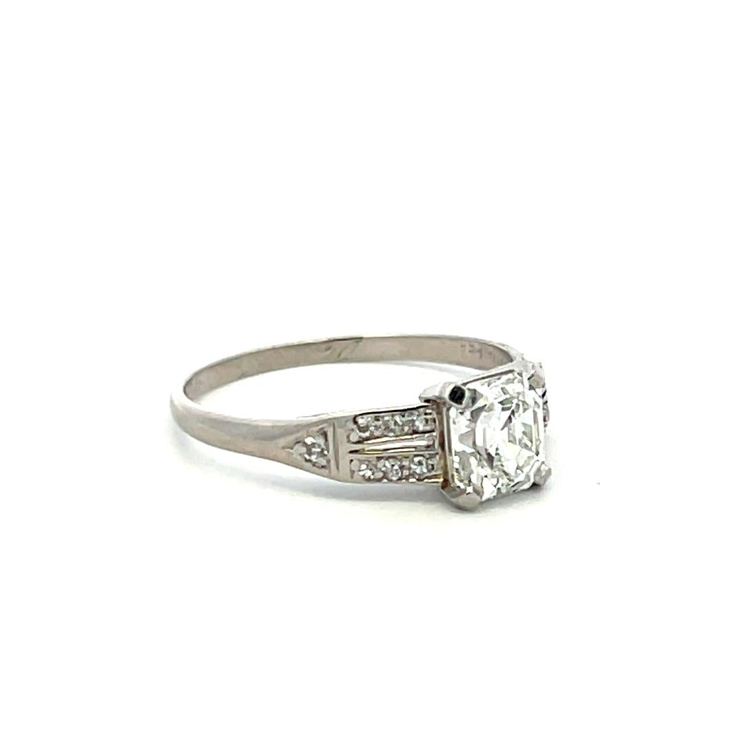 1.00ct Asscher Cut Diamond Platinum Engagement Ring with GIA (F VS2)