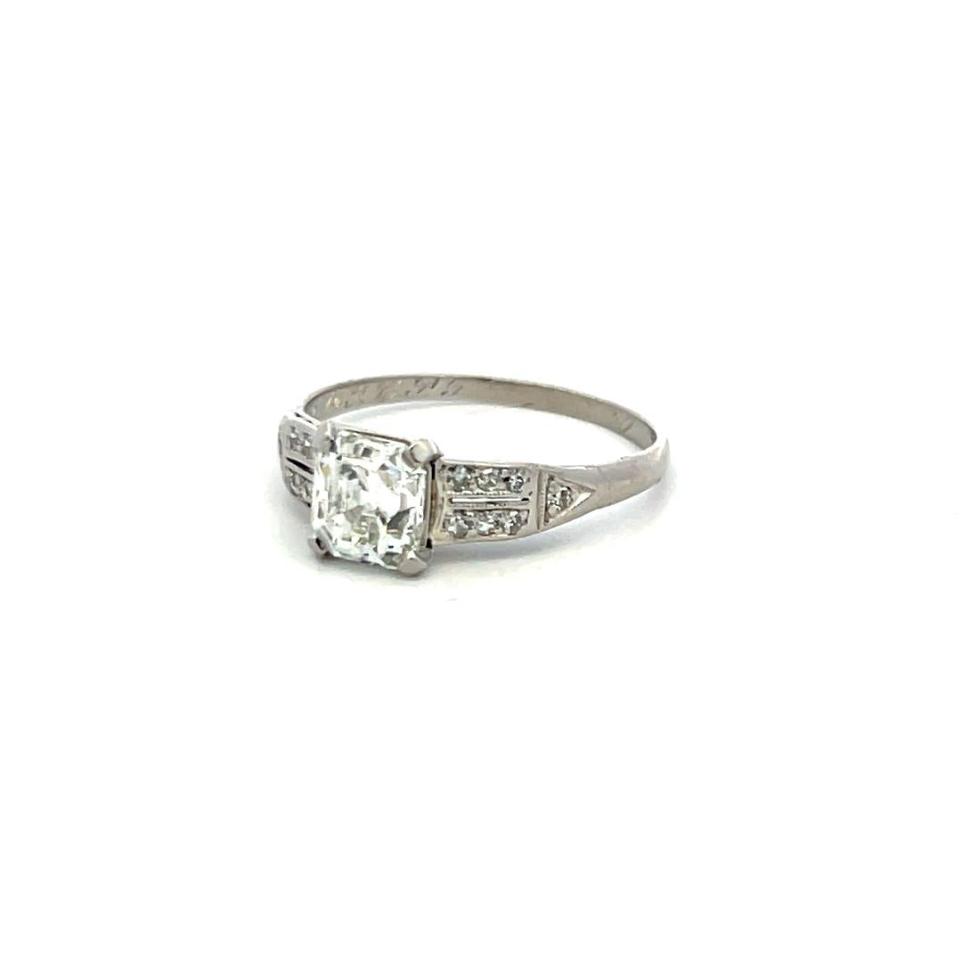 1.00ct Asscher Cut Diamond Platinum Engagement Ring with GIA (F VS2)