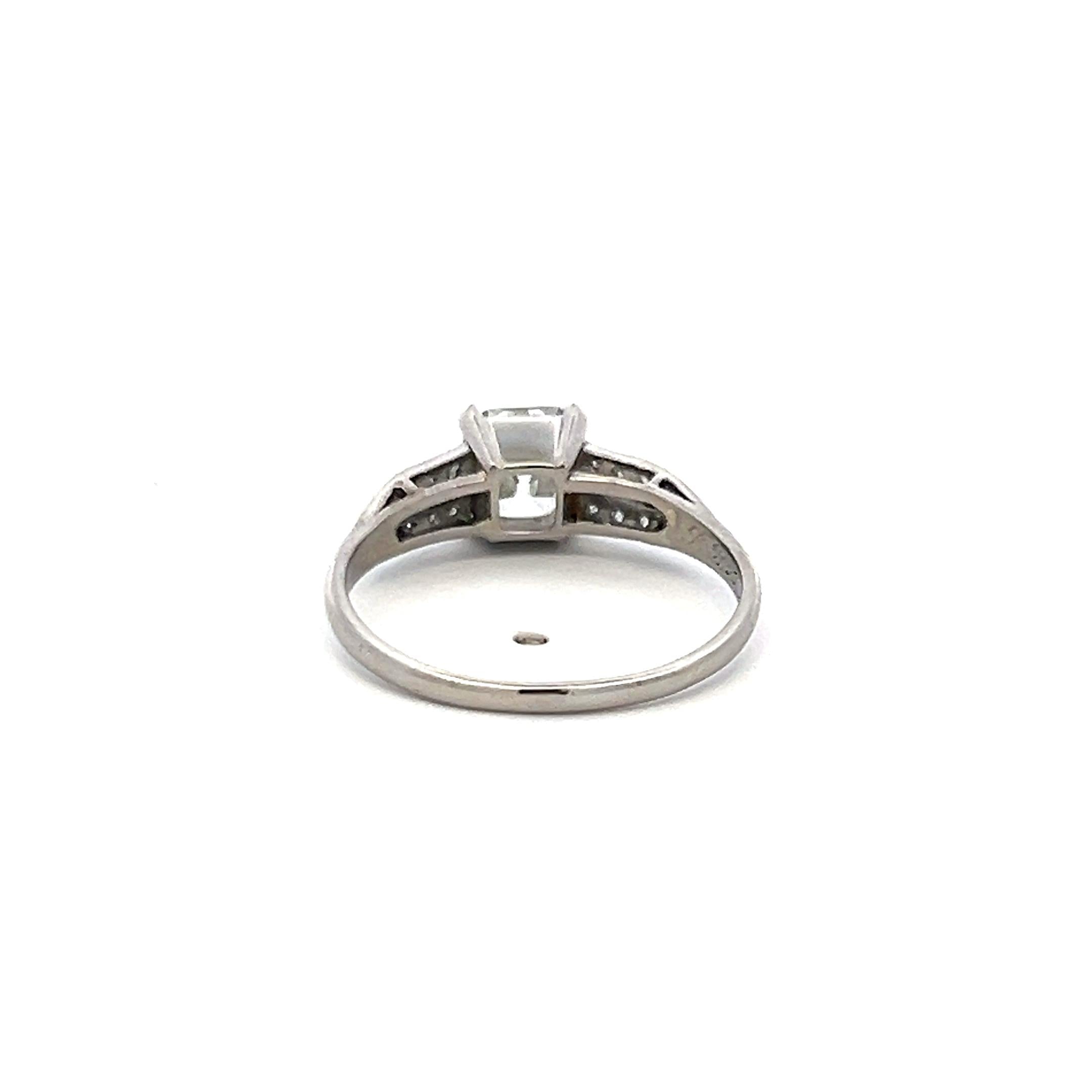 1.00ct Asscher Cut Diamond Platinum Engagement Ring with GIA (F VS2)