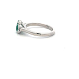 0.61 Carat Emerald 0.35 Carat Half Moon Diamond Platinum Cocktail Ring