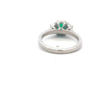 0.61 Carat Emerald 0.35 Carat Half Moon Diamond Platinum Cocktail Ring