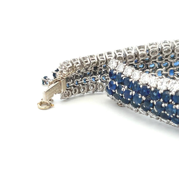 Van Cleef & Arpels 67.00 Carat Sapphire 36.80 Carat Diamond Platinum Bracelet