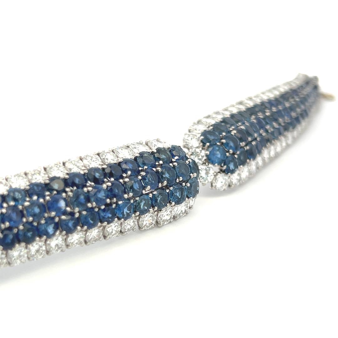 Van Cleef & Arpels 67.00 Carat Sapphire 36.80 Carat Diamond Platinum Bracelet